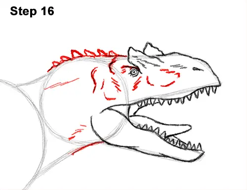 How to Draw Allosaurus Dinosaur Running Mouth Teeth 16
