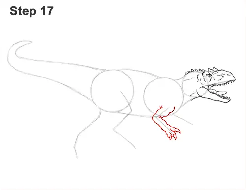 How to Draw Allosaurus Dinosaur Running Mouth Teeth 17