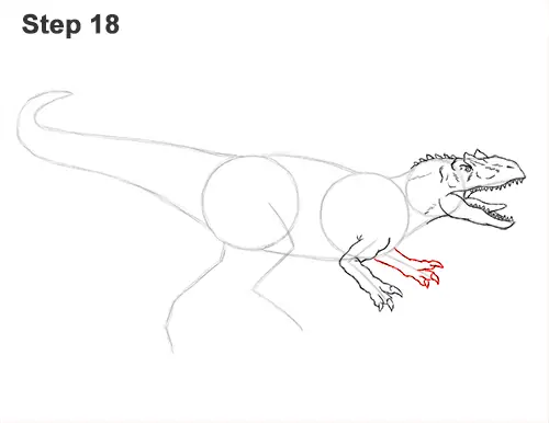How to Draw Allosaurus Dinosaur Running Mouth Teeth 18
