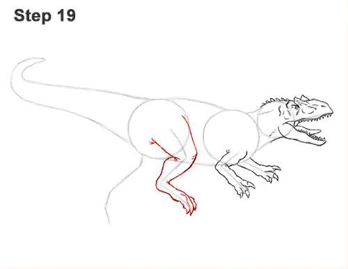 How to Draw Allosaurus Dinosaur Running Mouth Teeth 19