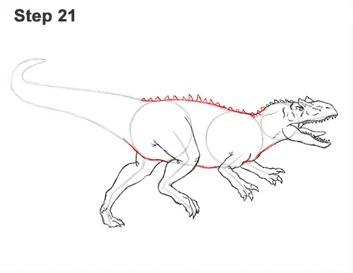 How to Draw Allosaurus Dinosaur Running Mouth Teeth 21