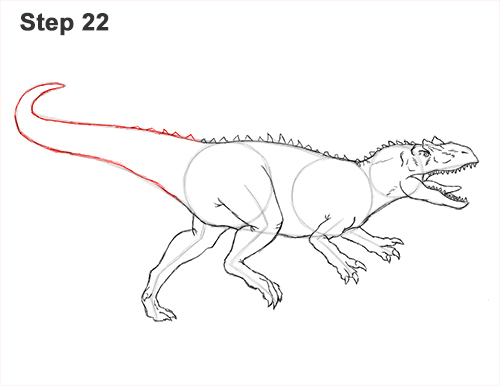 How to Draw Allosaurus Dinosaur Running Mouth Teeth 22