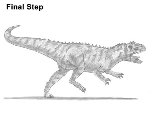 How to Draw Allosaurus Dinosaur Running Mouth Teeth