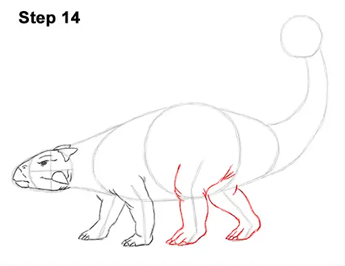 Draw Ankylosaurus Dinosaur 14