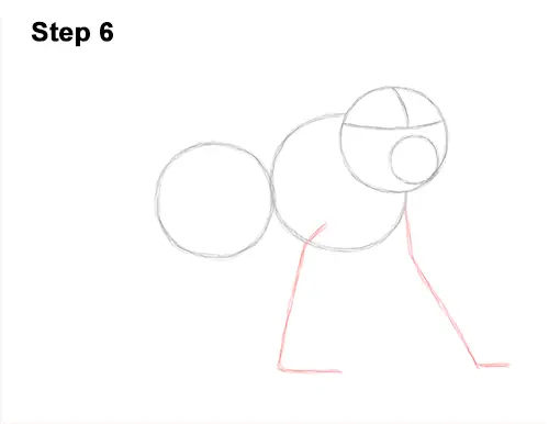 How to Draw an Olive Chacma Baboon Monkey Walking 6