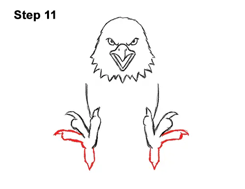 How to Draw Angry Cartoon Bald Eagle Flying Wings Talons 11