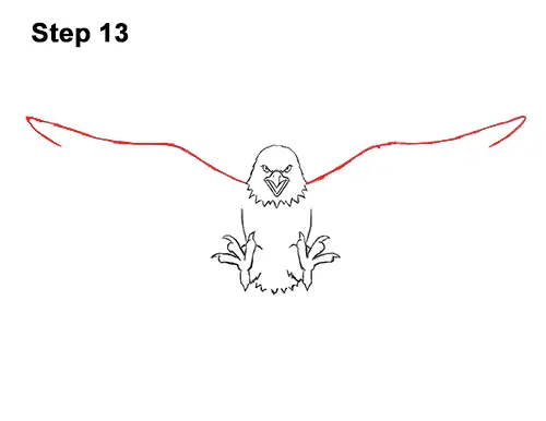 How to Draw Angry Cartoon Bald Eagle Flying Wings Talons 13