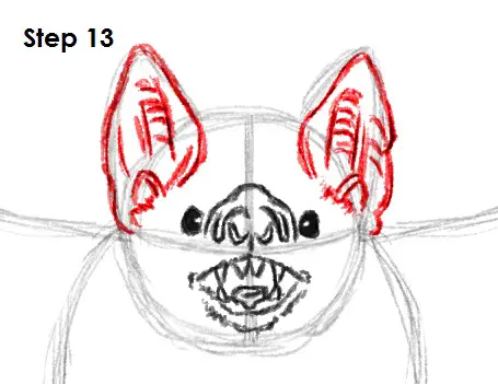 Draw Vampire Bat 13