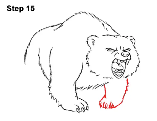 Draw Angry Mean Growling Roaring Cartoon Bear 15