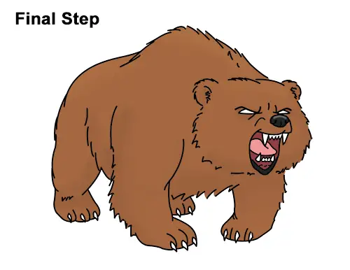 Draw Angry Mean Growling Roaring Cartoon Bear