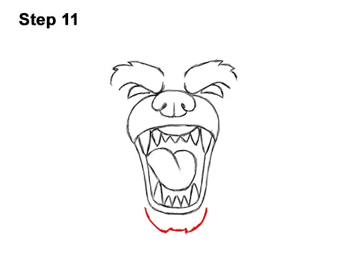 How to Draw a Cartoon Grizzly Bear Head Roaring 11