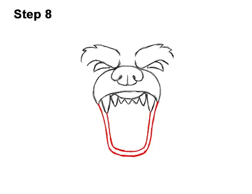 How to Draw a Cartoon Grizzly Bear Head Roaring 8