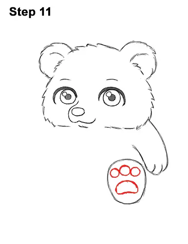 How to Draw a Cute Little Mini Chibi Cartoon Brown Bear Cub 11