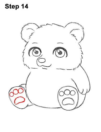 How to Draw a Cute Little Mini Chibi Cartoon Brown Bear Cub 14