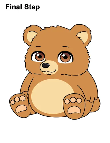 How to Draw a Cute Little Mini Chibi Cartoon Brown Bear Cub
