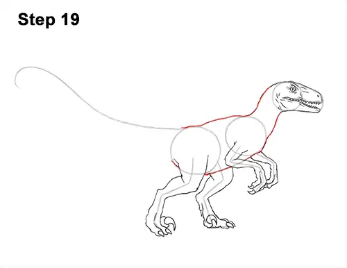 How to Draw Blue Velociraptor Jurassic World Dinosaur 19