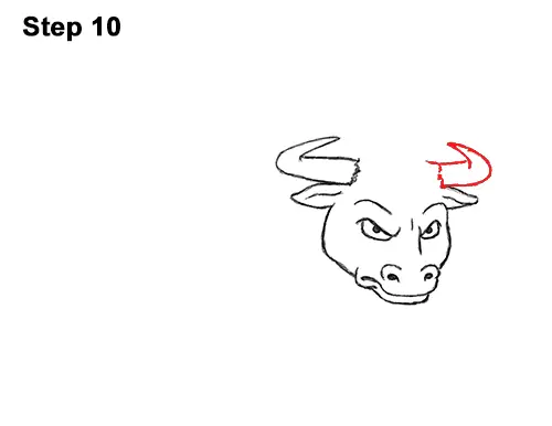 Draw Angry Mean Big Charging Cartoon Bull 10