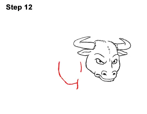 Draw Angry Mean Big Charging Cartoon Bull 12