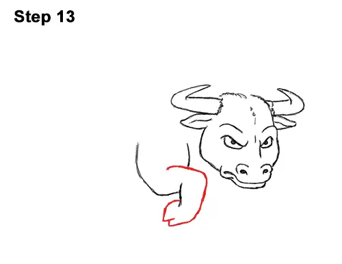 Draw Angry Mean Big Charging Cartoon Bull 13
