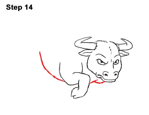 Draw Angry Mean Big Charging Cartoon Bull 14