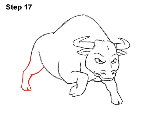 Draw Angry Mean Big Charging Cartoon Bull 17