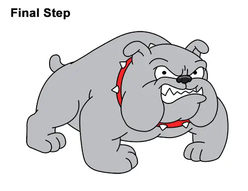 Draw Cartoon Bulldog Tough Mean Dog