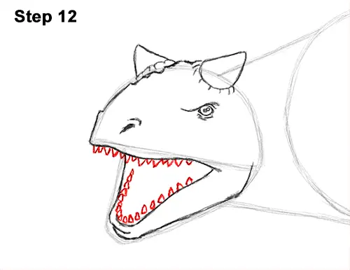 Draw Carnotaurus Dinosaur 12