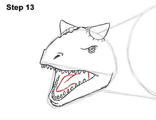 Draw Carnotaurus Dinosaur 13