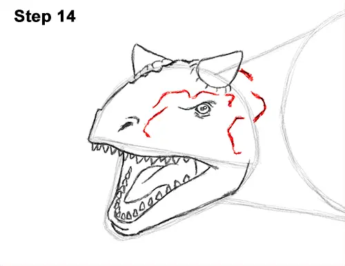 Draw Carnotaurus Dinosaur 14