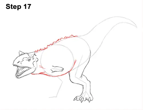 Draw Carnotaurus Dinosaur 17