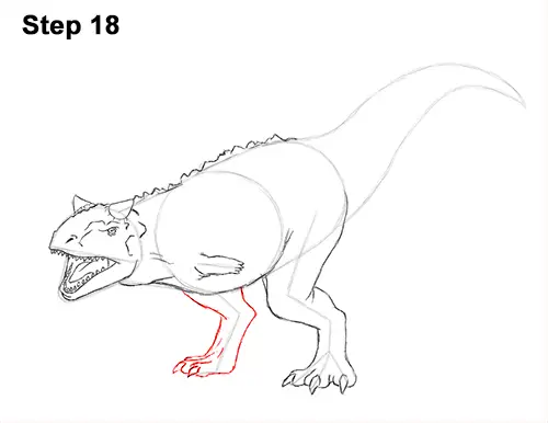 Draw Carnotaurus Dinosaur 18