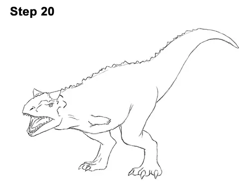 Draw Carnotaurus Dinosaur 20