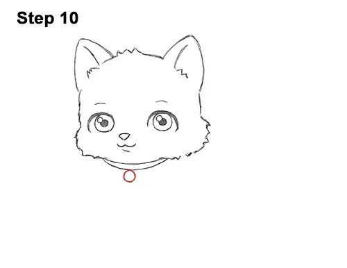 Draw White Cartoon Cat Kitten Kitty 10