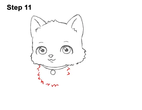 Draw White Cartoon Cat Kitten Kitty 111