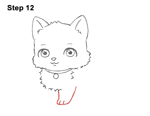 Draw White Cartoon Cat Kitten Kitty 12