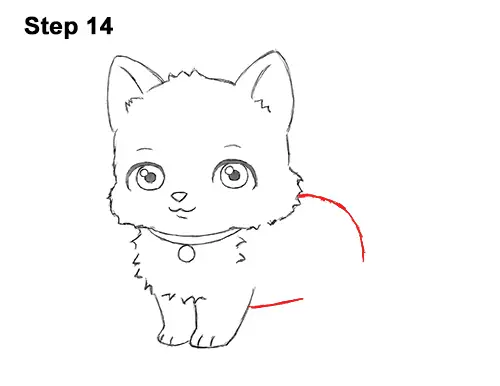 Draw White Cartoon Cat Kitten Kitty 14