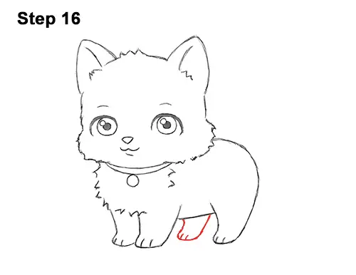 Draw White Cartoon Cat Kitten Kitty 16