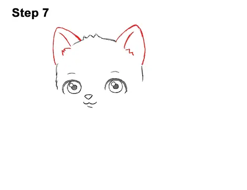 Draw White Cartoon Cat Kitten Kitty 7