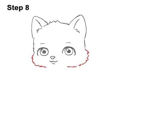 Draw White Cartoon Cat Kitten Kitty 8