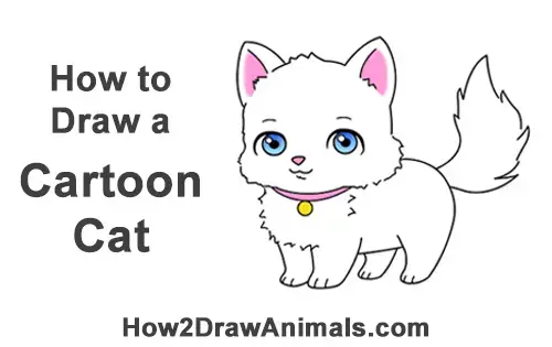 How To Draw A Cat Cartoon Video Step By Step Pictures