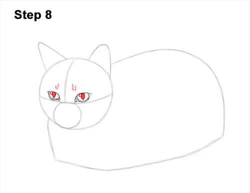How to Draw a Tabby Kitty Cat Sitting Laying Roosting 8