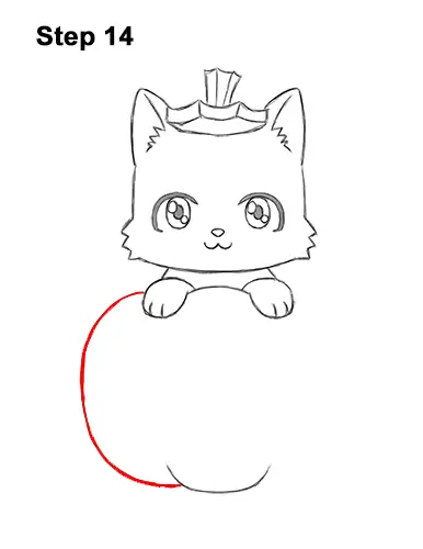 How to Draw Cute Cartoon Black Cat Kitten Halloween Chibi Kawaii 14