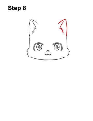 How to Draw Cute Cartoon Black Cat Kitten Halloween Chibi Kawaii 8