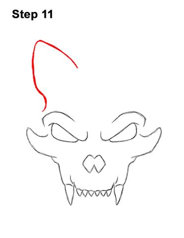 godzilla skull drawing
