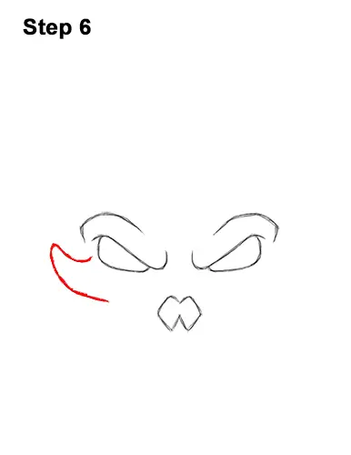How to Draw Scary Cartoon Cat Skull Halloween 6