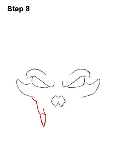 How to Draw Scary Cartoon Cat Skull Halloween 8
