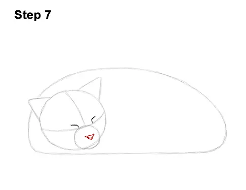 How to Draw a Cat Kitten Sleeping 7