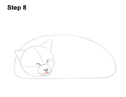How to Draw a Cat Kitten Sleeping 8