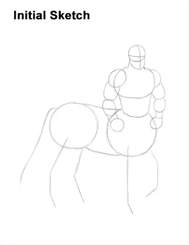How to Draw a Centaur Horse Human Mythology Guide Lines