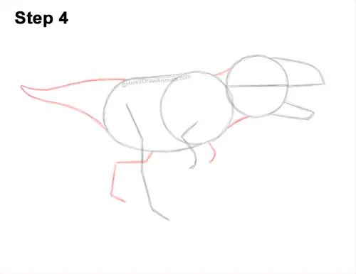 How to Draw a Ceratosaurus Dinosaur Walking Side View 4